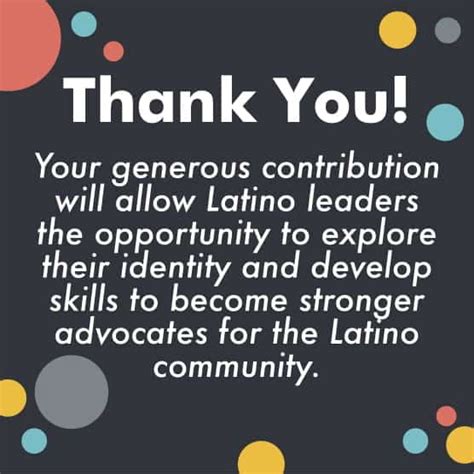 Thank You For Your Generous Contribution Latinos For Education
