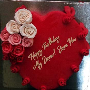 Easily write your name on love birthday cakes, heart cakes for free online on birhdaycake24.com. Romantic Birthday Cake for Lover: Express Your Love