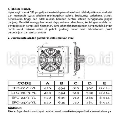 Jual Cke Exhaust Fan Efc 24 Inch 380v Industri Exhaust Dinding Blower