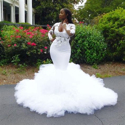 African Mermaid Wedding Dresses Ruffles 3d Flowers Lace Appliques Plus