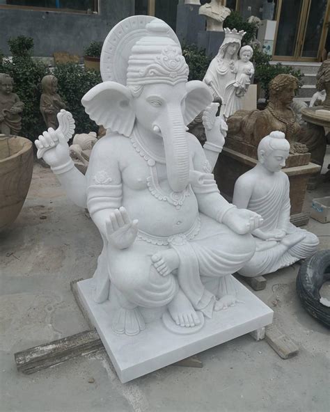 Stone Ganesh God Statue Outdoor Art Modern Stone Statue
