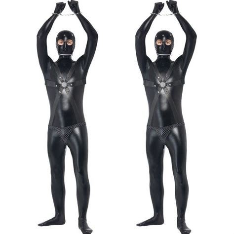 New Faux Leather Zentai For Tall Men Sexy Gay Catsuit Male Fetish Body