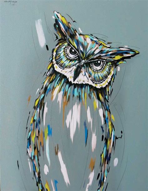 Coloring Guide Animals Unique Owl Painting Acrylic Painting On Canvas