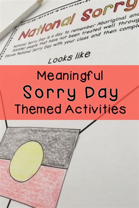 Typical activities and events that take place during national. These Sorry Day activities are ideal for children in Year ...