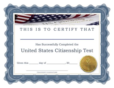 Student Achievement Certificate Citizenship Accompanying Materials