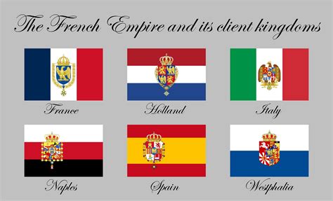 flags of the first french empire and its client kingdoms under the house of bonaparte based on