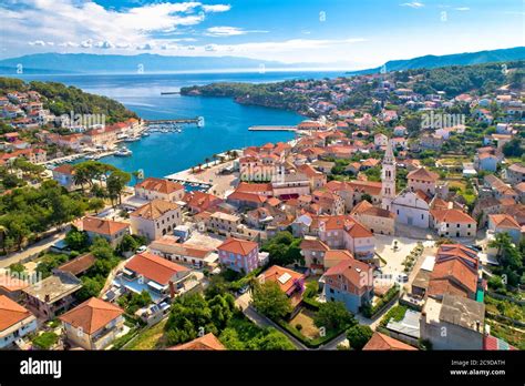 Town Of Jelsa Bay And Waterfront Aerial View Hvar Island Dalmatia