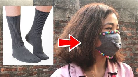 Face Mask With Socks Make Fabric Face Mask At Home No Sew Face Mask