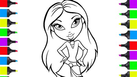 How To Draw Fashion Girl Bratz Doll Easy | Coloring Pages For Kids