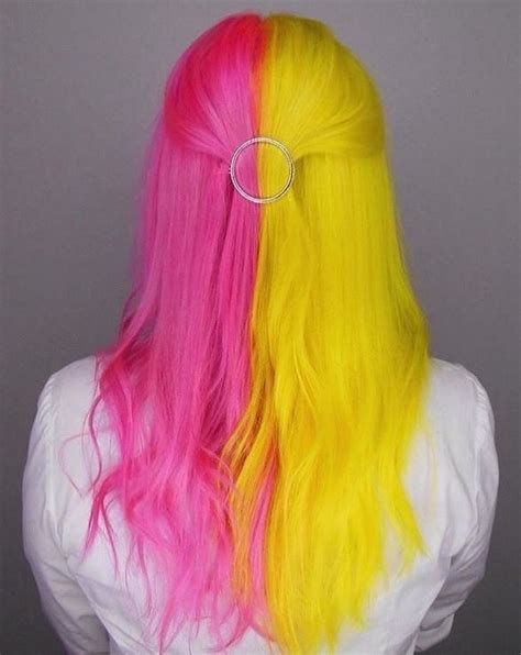 Neon Hair Color Cute Hair Colors Hair Dye Colors Split Dyed Hair