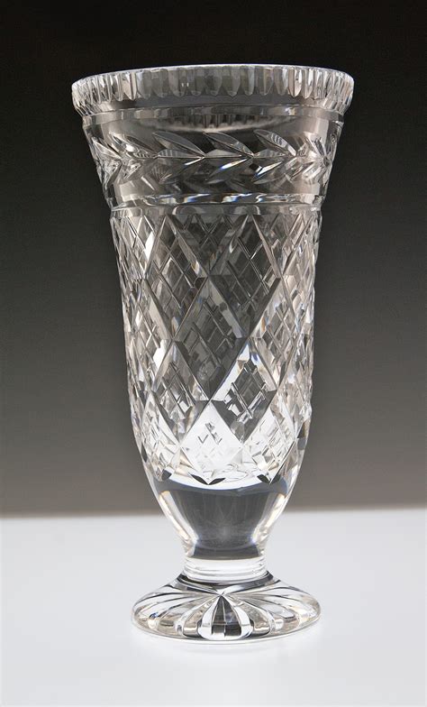 Vintage Waterford Crystal Vase Glandore Variation Retro Art Glass