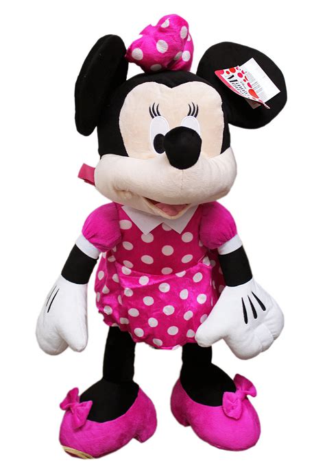 Disneys Minnie Mouse Pink Polka Dot Dress Jumbo Plush Toy 23in