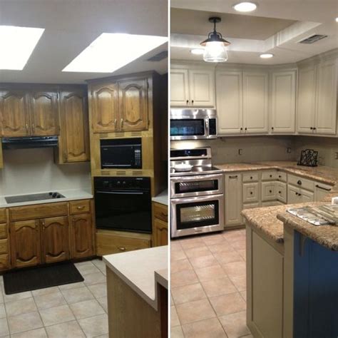 We are adding small can lights around the kitchen to help with overall lighting as well. Before and after for updating drop ceiling kitchen ...