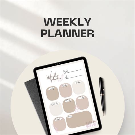 Digital Printable Weekly Planner Nude Etsy