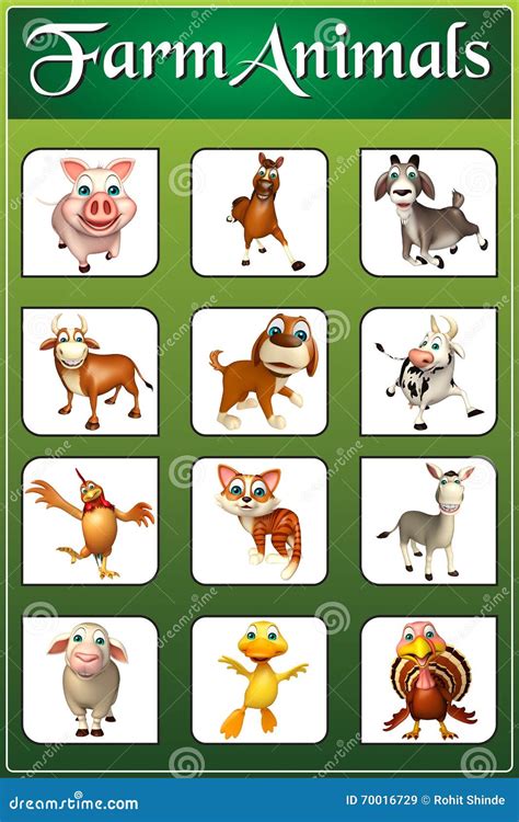 Farm Animal Chart Stock Illustration Illustration Of Farm 70016729