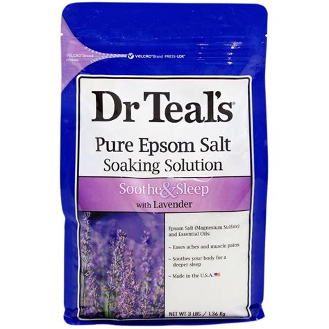 Dr Teals Pure Epsom Salt Soaking Solution 136kg Soothe And Sleep Big W