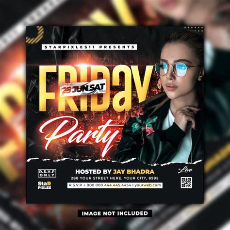 Premium Psd Friday Night Club Dj Party Flyer Social Media Post