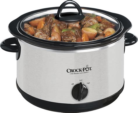 Crock Pot 4 Quart Slow Cooker Stainlessblack Scr400 Sp Best Buy