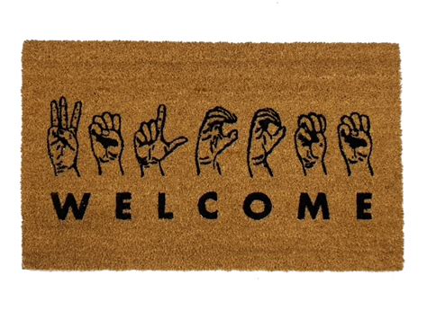 Asl American Sign Language Deaf Culture Welcome Damn Good Doormat