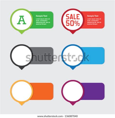 Colorful Blank Label Templates Stock Vector Royalty Free 136087040