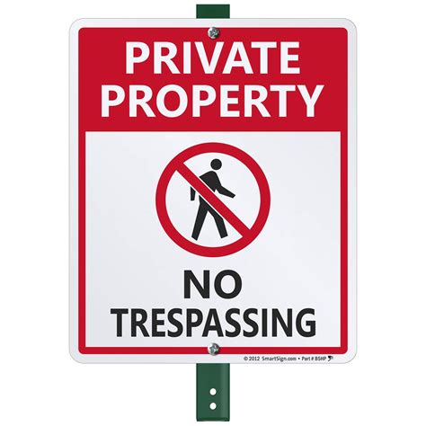 Smartsign Aluminum Sign Legendprivate Property No Trespassing With