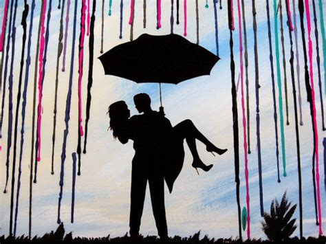 Handmade Wedding T Umbrella Painting In The Rain Melted Etsy Crayon Art Melted