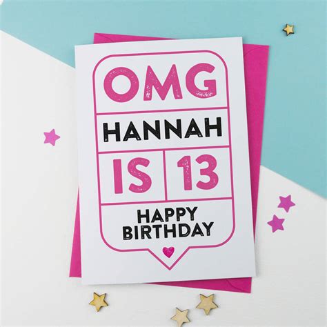 Omg 13th Birthday Card Personalised By A Is For Alphabet