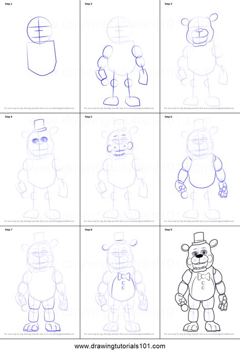How To Draw Toy Freddy Fazbear From Five Nights At Freddy