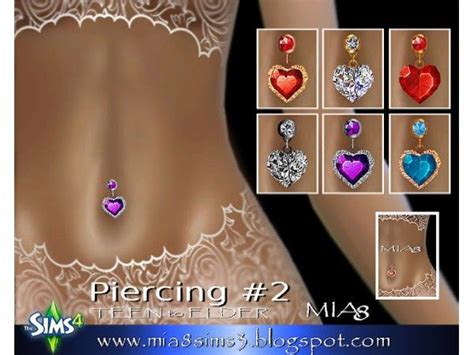 Piercing2 By Mia8 Sims 4 Piercings Sims Ts4 Accessories