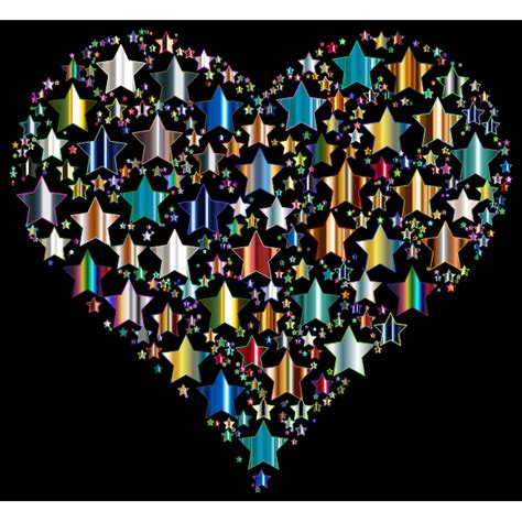 Colorful Heart Stars 10 Free Svg