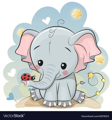 Download cartoon ladybug cliparts and use any clip art,coloring,png graphics in your website, document or presentation. Cute cartoon elephant with ladybug Royalty Free Vector Image