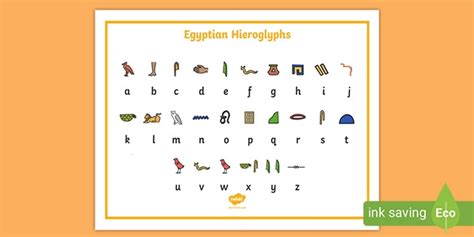 Hieroglyphs representing one consonant was used in ancient egypt as a phonetic complement (additional glyphs to confirm the phonetic elements of speech, which also has double or triple consonants in it). 8 Images Hieroglyphic Alphabet For Kids And Review - Alqu Blog