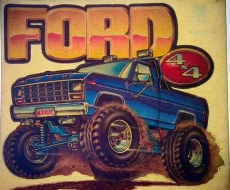 Vintage 70s Ford 4x4 Pick Up Truck Iron On Transfer Rare Antique