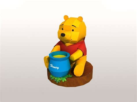 Winnie The Pooh Papercraft 3d Paper Color Model Plans And Etsy
