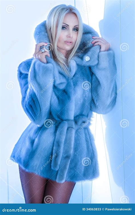 Attractive Blonde Beauty Posing Wearing Fur Stock Image Image Of Lady Adult 34063833