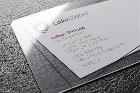 Wood grain clear plastic business card. Ultra Thick Clear PVC Business Cards - Loka Global