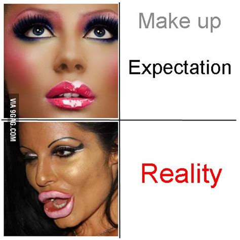 make up expectation vs reality 9gag