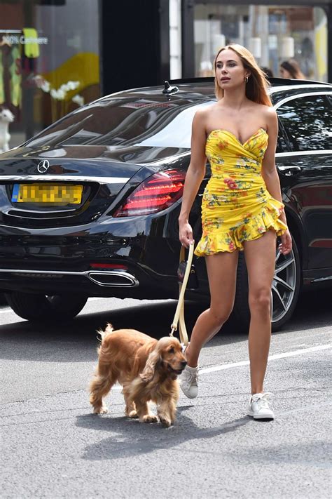 Kimberley Garner Looks Vibrant In A Short Yellow Summer Dress Out In Chelsea London