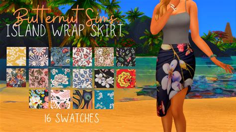 Island Wrap Skirt Requires Island Living Ep Sims Sims 4 Island