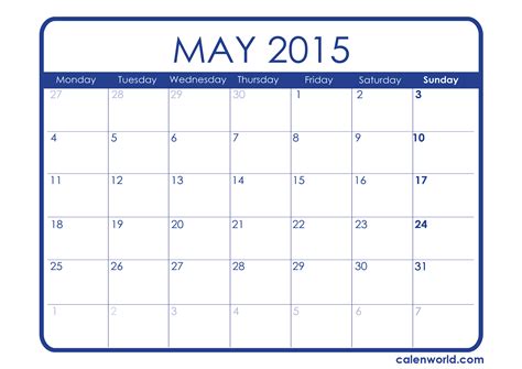 May 2015 Calendar Printable Calendars
