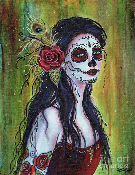Lila Day Of The Dead Art Painting By Renee Lavoie
