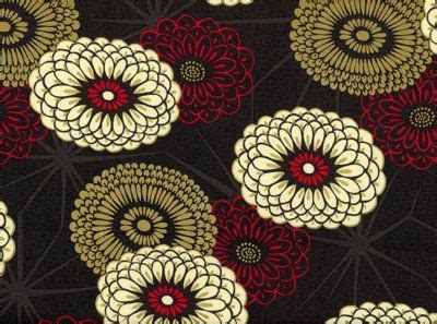 Japanese tenugui cotton fabric, chrysanthemum blossom, floral fabric, flower, hand dyed. Chrysanthemum Cotton Fabric Metallic Charcoal | Floral ...