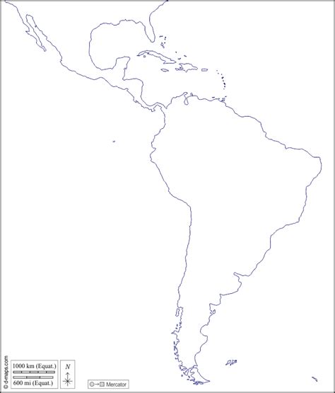 Latin America Free Map Free Blank Map Free Outline Map Free Base Map Coasts White