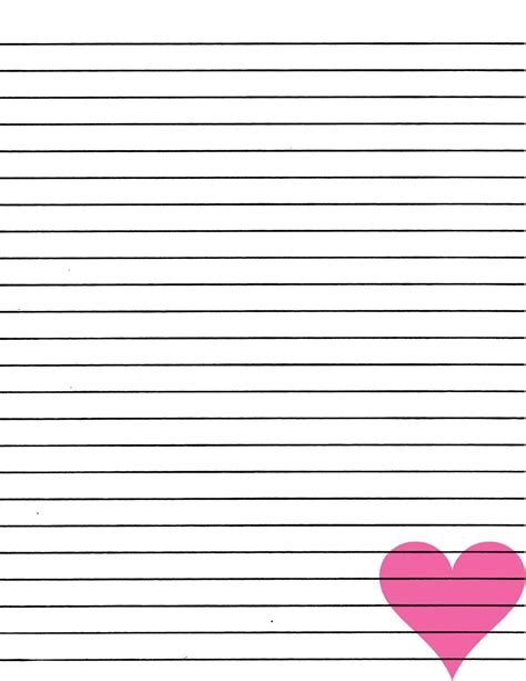 Best Photos Of Heart Lined Paper With Borders Free Printable For Printable Lined Paper W
