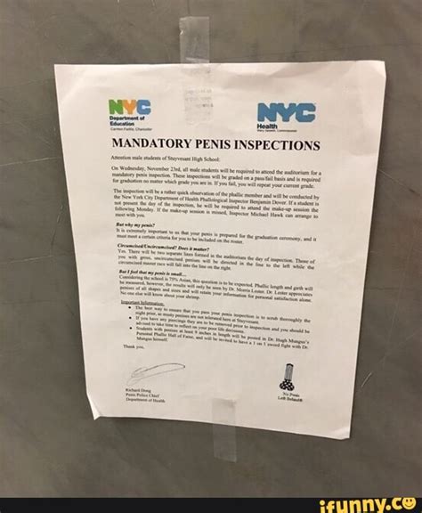Mandatory Penis Inspections