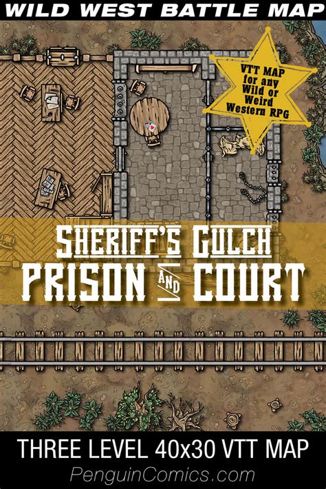 Vtt Battle Maps Sheriffs Gulch Prison And Court 40x30 3 Levels
