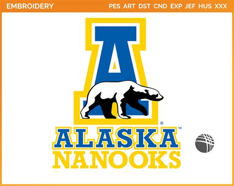 Alaska Nanooks College Sports Embroidery Logo In 4 Sizes Spln000073