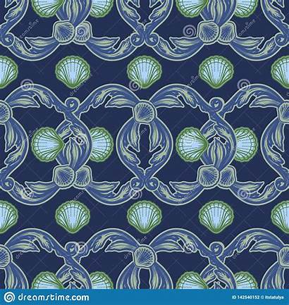 Seamless Pattern Texture Fabric Shells Textile Wallpapers