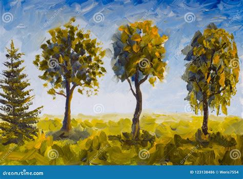 Simple Oil Painting Trees