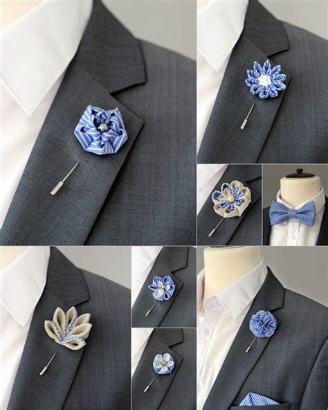 1 Flower Lapel Pin Mens Lapel Flower Boutonniere Lapel